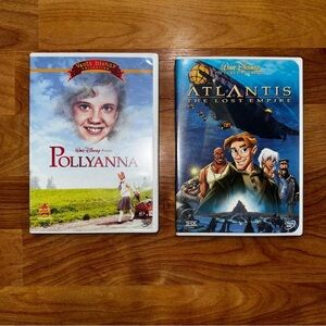 Lot Of 2 Disney DVD Movies Pollyanna & Atlantis The Lost Empire Tested Working